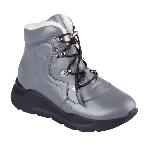 Полусапоги ортопедические Dr Thomas с шерстью женские DTD-605 серые